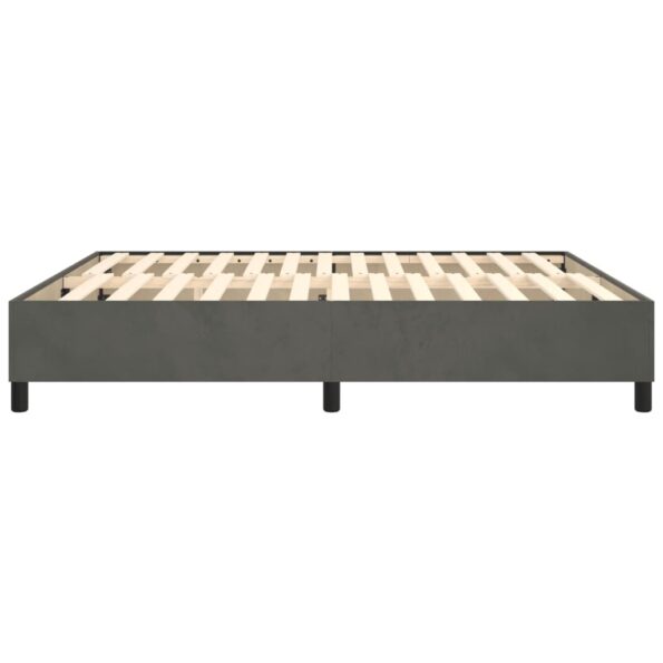 vidaXL Rám na boxspring posteľ tmavosivý 160x200 cm zamat – Obrázok 6