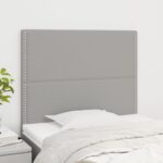 vidaXL Čelá postele 2 ks bledosivé 90x5x78/88 cm látka