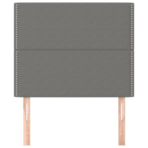 vidaXL Čelá postele 2 ks tmavosivé 100x5x78/88 cm látka – Obrázok 3
