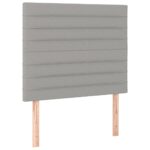 vidaXL Čelo postele svetlosivé 90x5x118/128 cm látkové – Obrázok 2