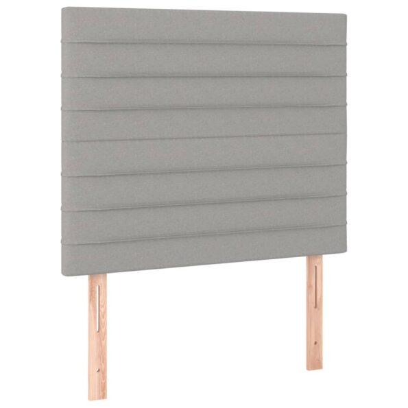 vidaXL Čelo postele svetlosivé 90x5x118/128 cm látkové – Obrázok 2