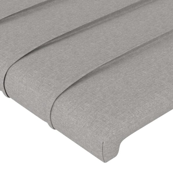 vidaXL Čelo postele svetlosivé 90x5x118/128 cm látkové – Obrázok 4