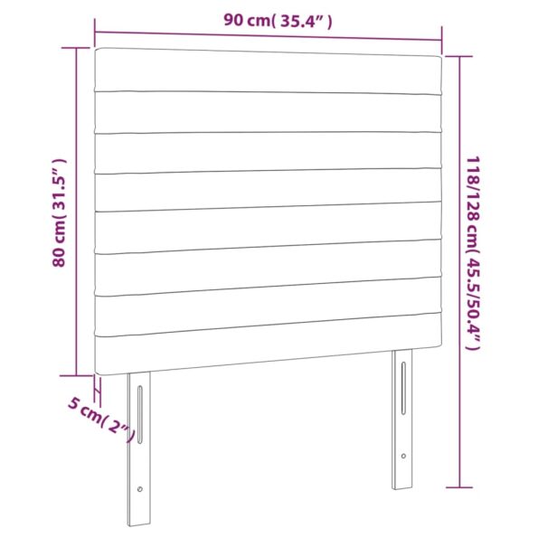 vidaXL Čelo postele svetlosivé 90x5x118/128 cm látkové – Obrázok 8