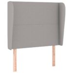 vidaXL Čelo postele so záhybmi bledosivé 93 x 23 x 118/128 cm látka – Obrázok 2