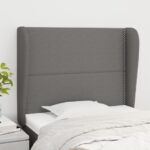 vidaXL Čelo postele so záhybmi tmavosivé 93 x 23 x 118/128 cm látka