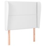 vidaXL Čelo postele so záhybmi biely 103x23x118/128 cm umelá koža – Obrázok 2