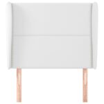 vidaXL Čelo postele so záhybmi biely 103x23x118/128 cm umelá koža – Obrázok 3