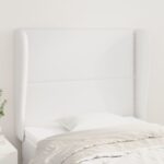 vidaXL Čelo postele so záhybmi biely 103x23x118/128 cm umelá koža