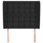 vidaXL Čelo postele so záhybmi čierne 103x23x118/128 cm umelá koža – Obrázok 3