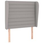 vidaXL Čelo postele so záhybmi bledosivé 93x23x118/128 cm látka – Obrázok 2
