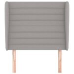 vidaXL Čelo postele so záhybmi bledosivé 93x23x118/128 cm látka – Obrázok 3