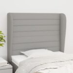 vidaXL Čelo postele so záhybmi bledosivé 93x23x118/128 cm látka