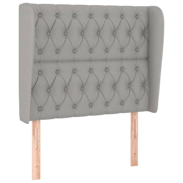vidaXL Čelo postele so záhybmi bledosivé 93x23x118/128 cm látka – Obrázok 2