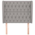vidaXL Čelo postele so záhybmi bledosivé 93x23x118/128 cm látka – Obrázok 3