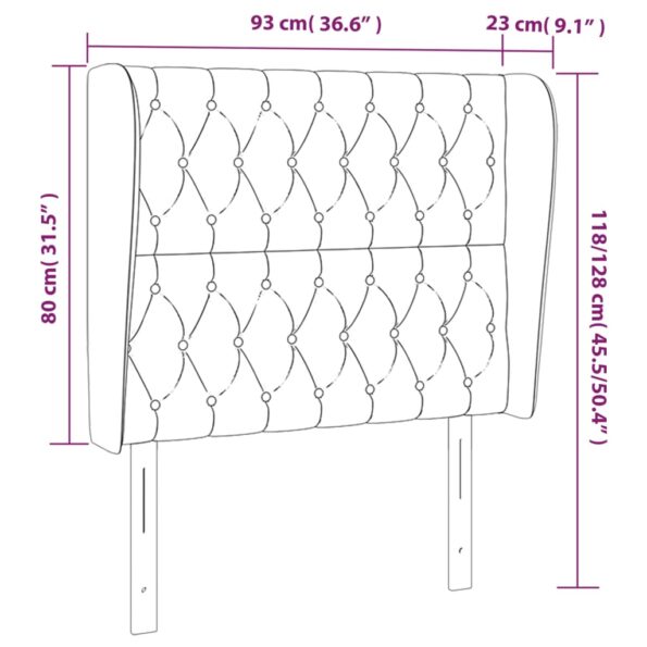 vidaXL Čelo postele so záhybmi bledosivé 93x23x118/128 cm látka – Obrázok 9