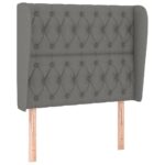 vidaXL Čelo postele so záhybmi tmavosivé 93 x 23 x 118/128 cm látka – Obrázok 2