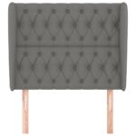 vidaXL Čelo postele so záhybmi tmavosivé 93 x 23 x 118/128 cm látka – Obrázok 3
