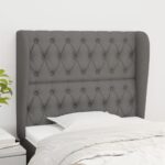 vidaXL Čelo postele so záhybmi tmavosivé 93 x 23 x 118/128 cm látka