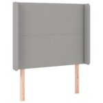 vidaXL Čelo postele so záhybmi bledosivé 103x16x118/128 cm látka – Obrázok 2