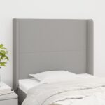vidaXL Čelo postele so záhybmi bledosivé 103x16x118/128 cm látka