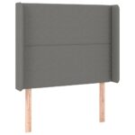 vidaXL Čelo postele so záhybmi tmavosivé 93x16x118/128 cm látka – Obrázok 2