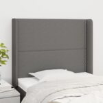 vidaXL Čelo postele so záhybmi tmavosivé 93x16x118/128 cm látka