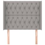 vidaXL Čelo postele so záhybmi bledosivé 103x16x118/128 cm látka – Obrázok 3