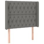 vidaXL Čelo postele so záhybmi tmavosivé 103 x 16 x 118/128 cm látka – Obrázok 2