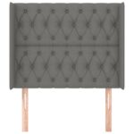 vidaXL Čelo postele so záhybmi tmavosivé 103 x 16 x 118/128 cm látka – Obrázok 3