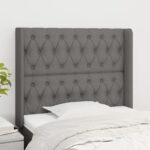 vidaXL Čelo postele so záhybmi tmavosivé 103 x 16 x 118/128 cm látka