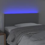 vidaXL Čelo postele s LED bledosivé 90x5x78/88 cm látka – Obrázok 3