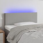 vidaXL Čelo postele s LED bledosivé 90x5x78/88 cm látka