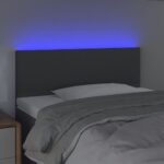 vidaXL Čelo postele s LED tmavosivé 90x5x78/88 cm látka – Obrázok 3