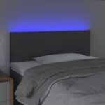 vidaXL Čelo postele s LED tmavosivé 100x5x78/88 cm látka – Obrázok 3