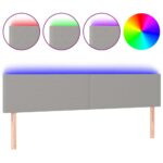 vidaXL Čelo postele s LED bledosivé 180x5x78/88 cm látka – Obrázok 2