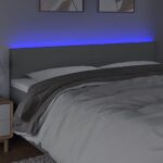 vidaXL Čelo postele s LED bledosivé 180x5x78/88 cm látka – Obrázok 3