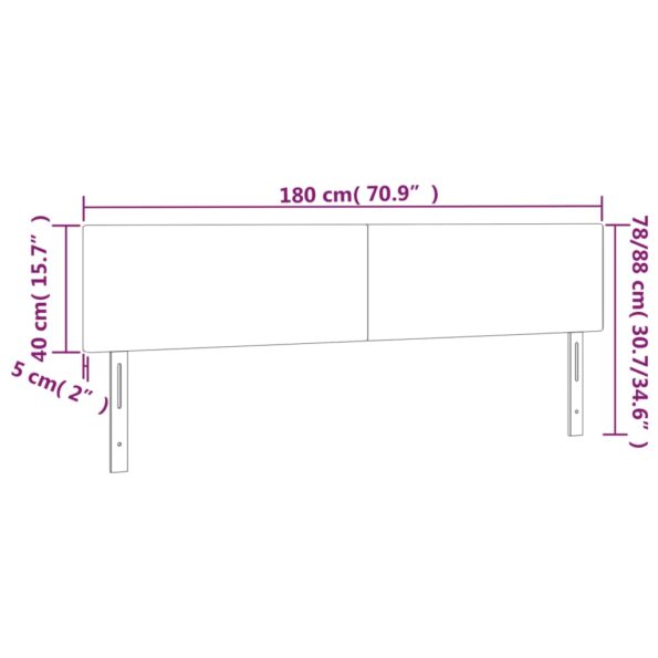 vidaXL Čelo postele s LED tmavosivé 180x5x78/88 cm látka – Obrázok 6