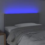 vidaXL Čelo postele s LED bledosivé 90x5x78/88 cm látka – Obrázok 3