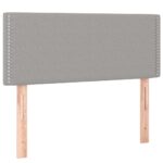 vidaXL Čelo postele s LED bledosivé 90x5x78/88 cm látka – Obrázok 4