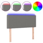 vidaXL Čelo postele s LED tmavosivé 90x5x78/88 cm látka – Obrázok 2