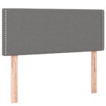 vidaXL Čelo postele s LED tmavosivé 90x5x78/88 cm látka – Obrázok 4