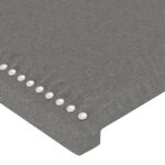 vidaXL Čelo postele s LED tmavosivé 90x5x78/88 cm látka – Obrázok 5
