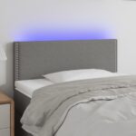 vidaXL Čelo postele s LED tmavosivé 90x5x78/88 cm látka