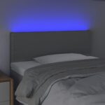 vidaXL Čelo postele s LED bledosivé 100x5x78/88 cm látka – Obrázok 3