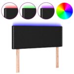 vidaXL Čelo postele s LED čierne 100x5x78/88 cm látka – Obrázok 2