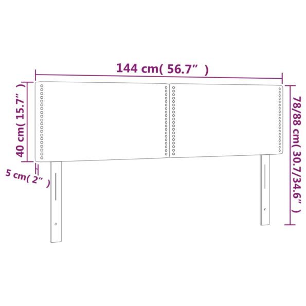 VXL8720287281153_g_en_hd_4.jpg vidaXL Čelo postele s LED tmavosivé 144x5x78/88 cm látka – Obrázok 6