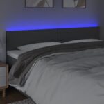 vidaXL Čelo postele s LED tmavosivé 180x5x78/88 cm látka – Obrázok 3