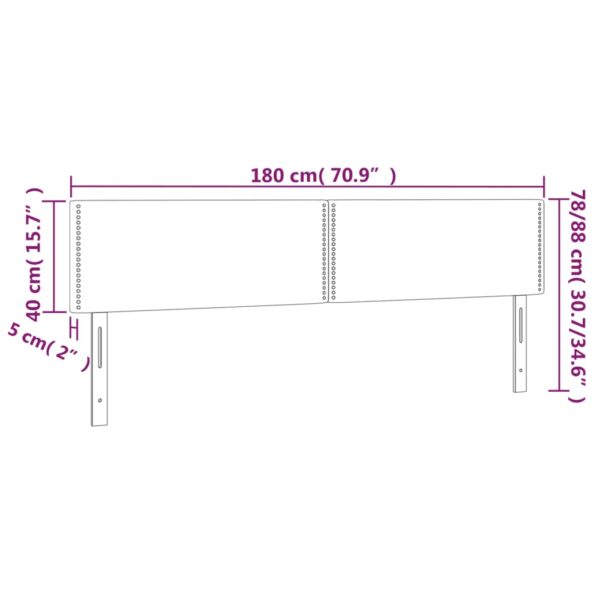 vidaXL Čelo postele s LED tmavosivé 180x5x78/88 cm látka – Obrázok 6