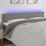 vidaXL Čelo postele s LED tmavosivé 200x5x78/88 cm látka