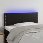 vidaXL Čelo postele s LED čierne 100x5x78/88 cm umelá koža